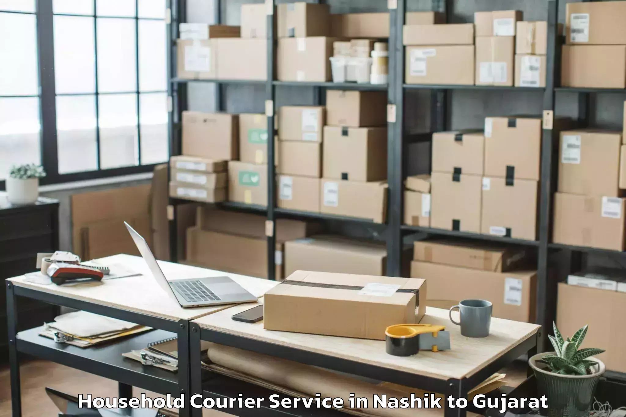 Efficient Nashik to Ganpat University Mehsana Household Courier